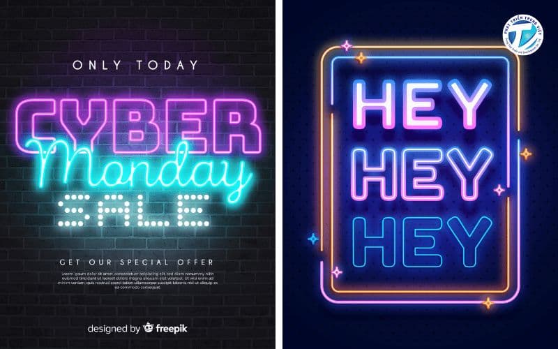 
Hình ảnh các mẫu background Neon Typography (Chữ Neon)