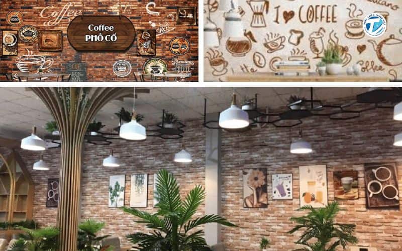 Hình ảnh decal dán tường khổ lớn ở các quán cafe