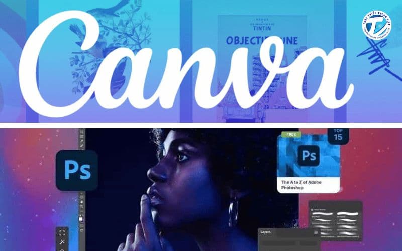 Hình ảnh ứng dụng Canva và Photoshop
